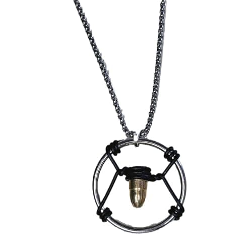 Cyber Bullet Necklace Cosplay Metal Retro Punk Pendant Choker Jewelry Costume Accessories Game Merch Gifts