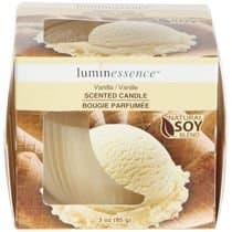 Luminessence Natural Soy Blend (3 oz.) Vanilla Scented Candle in Retail Boxed Glass Bowl