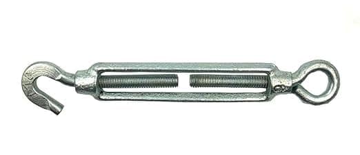 Galvanized Turnbuckle Hook and Eye Light Duty Wire Rope Tension (1, M6)