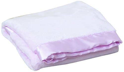 Terry Town KP1706-BB Pink-1 Satin Trim Tahoe Microfleece Baby Blanket, Bb Pink