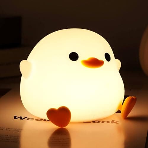 Dodo Duck Night Light,Cute Duck Lamp,Rechargeable Dimmable Nightlight,Silicone LED Bedside Lamp Nursery Nightlight with 20 Minutes Timer and Touch-Sensitive for Bedrooms,Multicolor