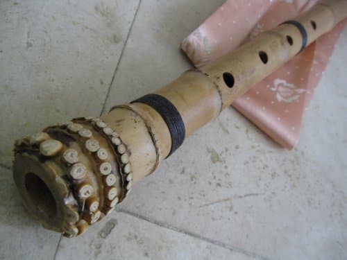 1.8 Pentatonic 5 Holes Shakuhachi Bamboo Flute w. root end & 3 binding (linen yarn)