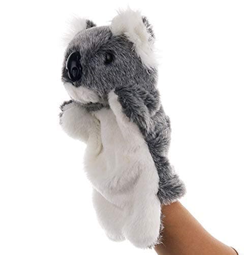 Koala Bear Hand Puppets Plush Animal Toys for Imaginative Pretend Play Stocking Storytelling Gray