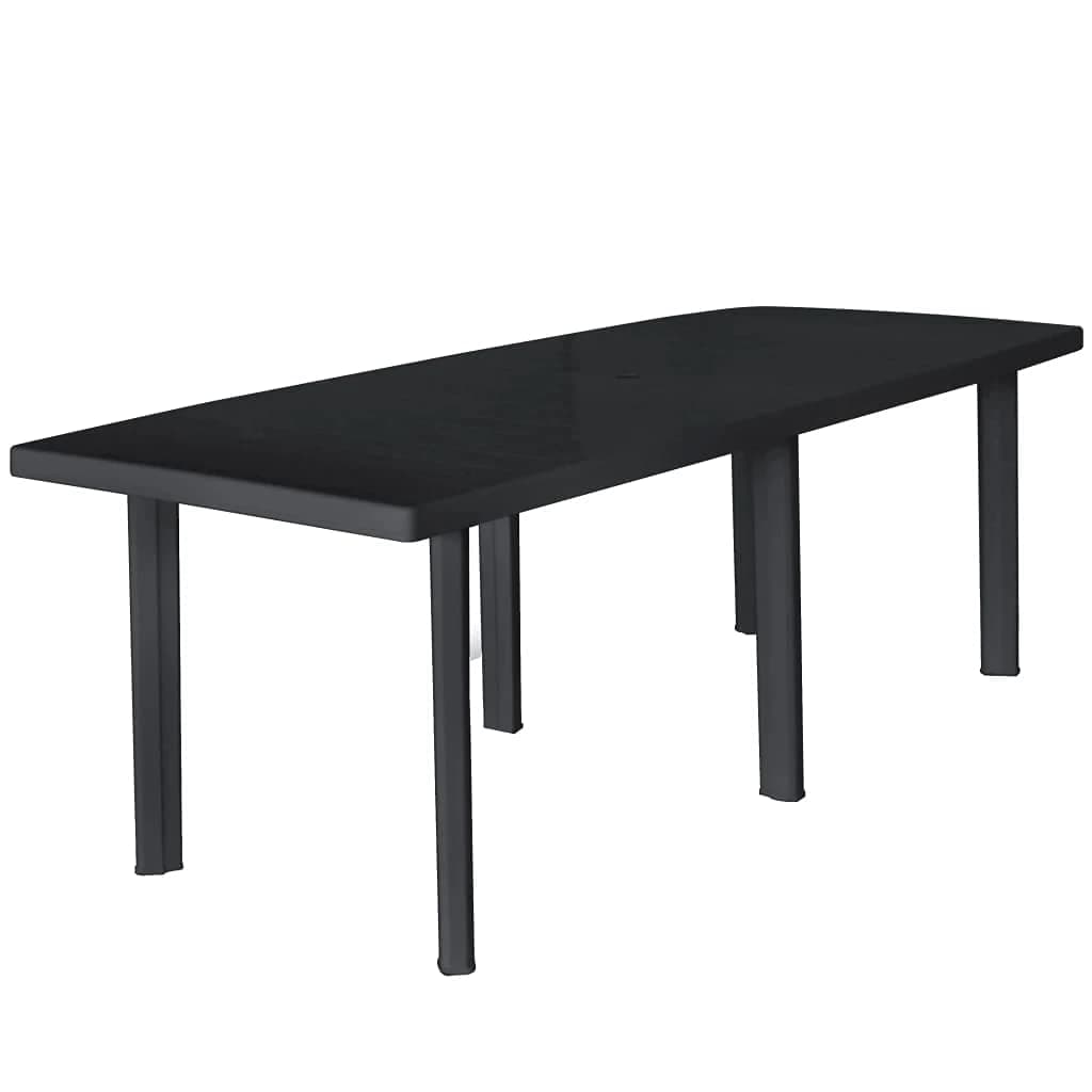 IPAE-Progarden Trio 6 Leg Extensible Table, Plastic, Anthracite, 216 x 90 x 72 cm