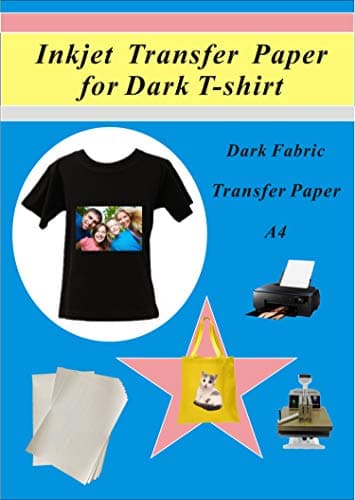 Printable T-Shirt Transfers, for Use on Dark Fabrics, Inkjet Printers, Heat Transfer Papers, 10 Paper Transfers (A4)