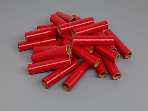 25 Fireworks Kraft Gloss Red PYRO Cardboard Tubes 9/16" x 3" x 1/16"