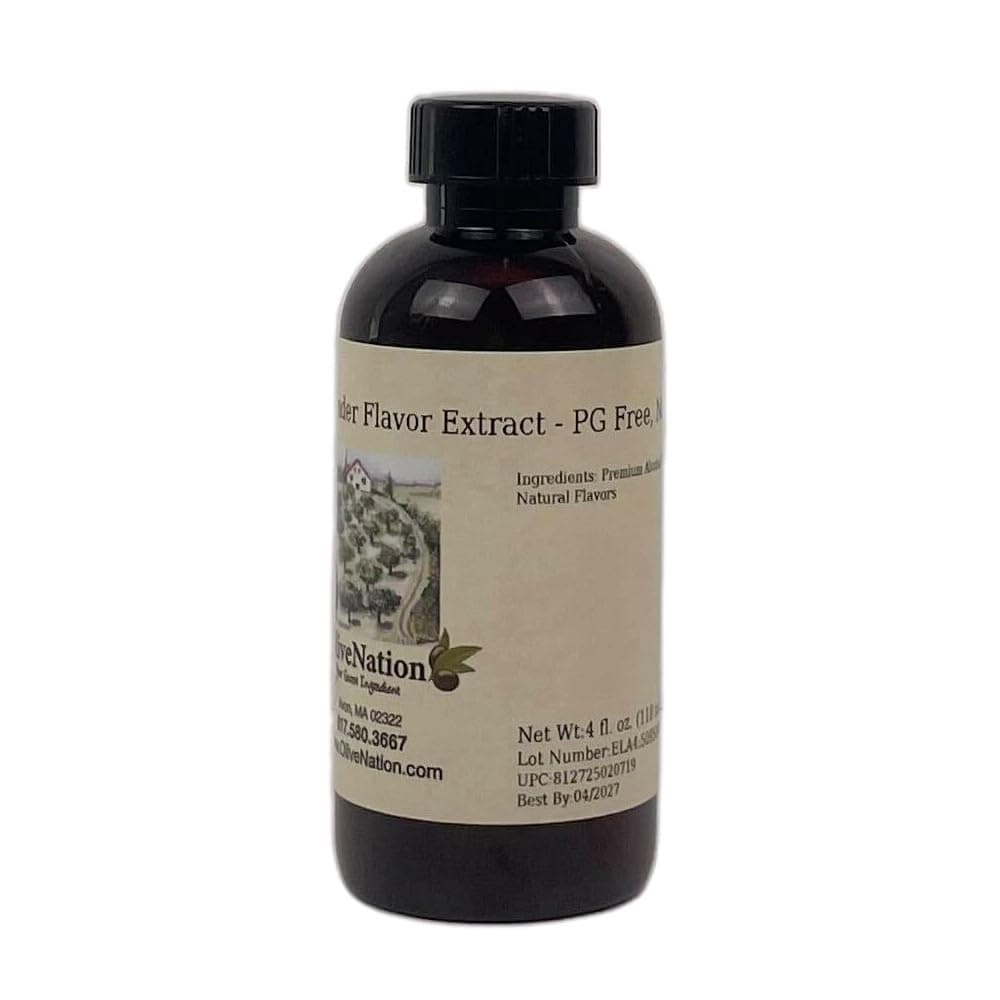 OliveNation Premium Lavender Extract from Natural Flavors, Light Floral Flavoring for Baked Goods, Beverages, Sauces, Non-GMO, Kosher, Vegan - 4 oz