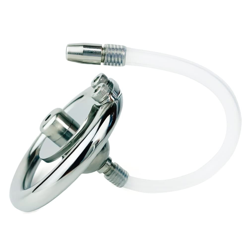 Flat Inverted Male Chastity Device Negative Cock cage Lock Removable Ball Catheter Stainless Steel Penis Rings FK Series (Ring 45mm, FK-160)