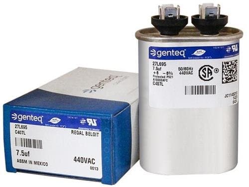 97F9036 - 7.5 uf MFD 440 Volt VAC - Genteq Oval Run Capacitor Upgrade