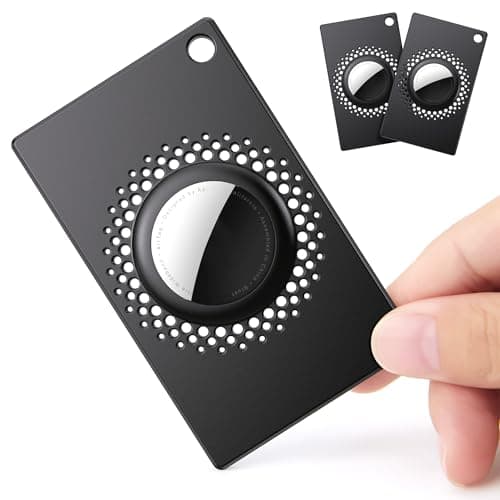 2 Pack Airtag Wallet Holder, Slim Thin Airtag Wallet Card, Credit Card Size Wallet Case Holder for AirTag for Purse, Handbag, Clutch, Wristlet (Black)