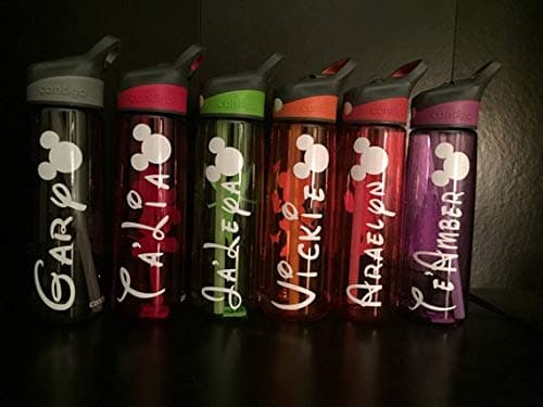 Personalised Custom Name Vinyl Sticker Decal Water Bottle Disney Font Stickers