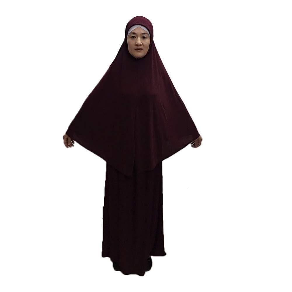 Modest Beauty Muslim Abaya Dress Over Head Islamic Women Clothing Two-Piece Dress