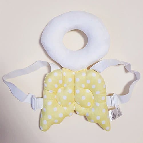Cute Angel Wing Back and Head Protector Pillow for Toddler Head Protection Cushion Baby Gift (Yellow)