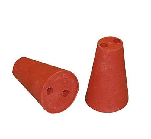 AlcoFermBrew RUBBER BUNG 32/26 + 2 holes (6mm) | Rubber Stopper | Rubber Plug | Laboratory Bung