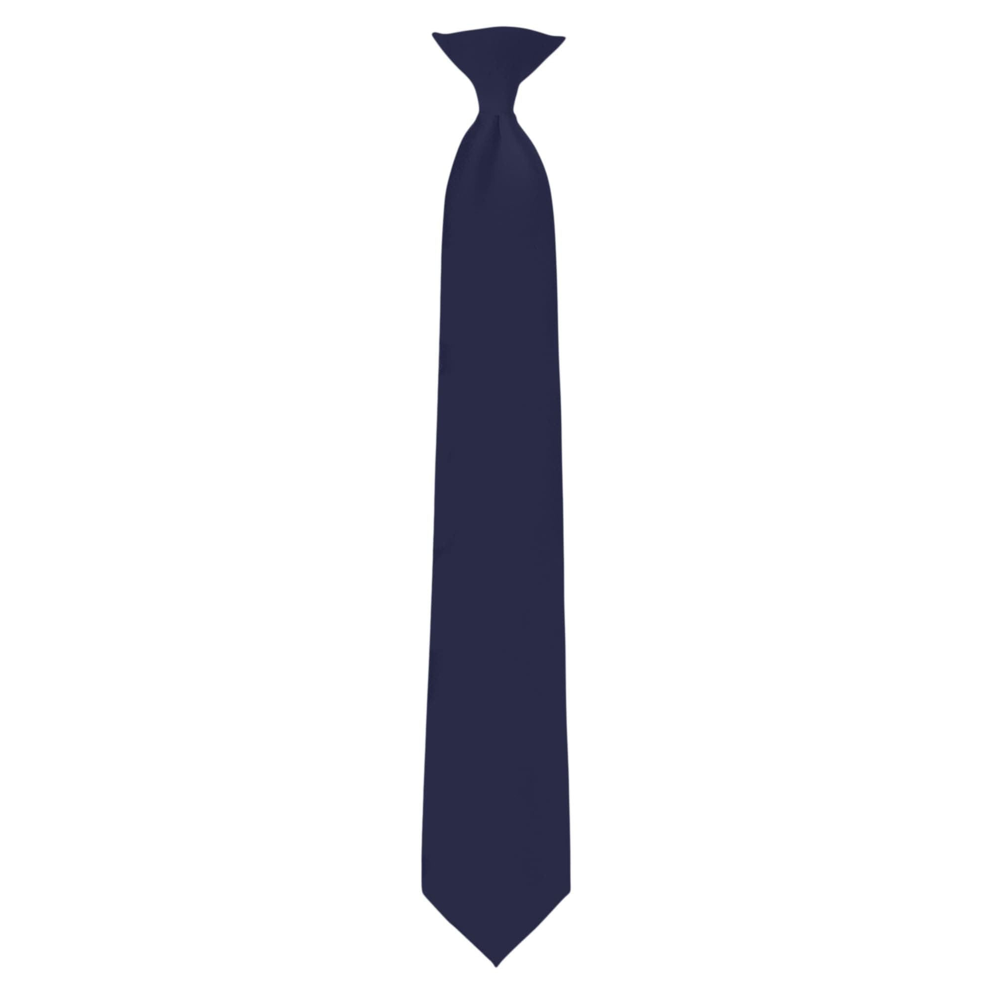 Jacob Alexander Uniform Solid Clip-On Tie with Buttonholes