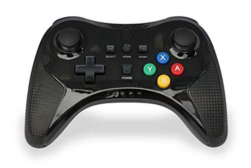 Poulep Wireless Bluetooth Controller Gamepad Joystick with Free USB Cable Compatible for Nintendo Wii U Pro Console (Clear Black)