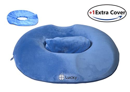 FeelLucky +1 Extra Cushion covers- More best cleaner, hygienic with Extra Cover, Hemorrhoid Pillow,xtreme comforts, donut cushion, comfort chair pillow, cushion pillow-Dark Blue