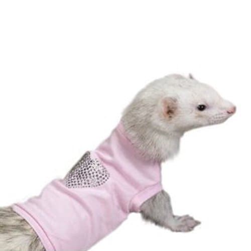 Biddie Buddies Ferret Rhinestone Pet Tee Shirt - Pink