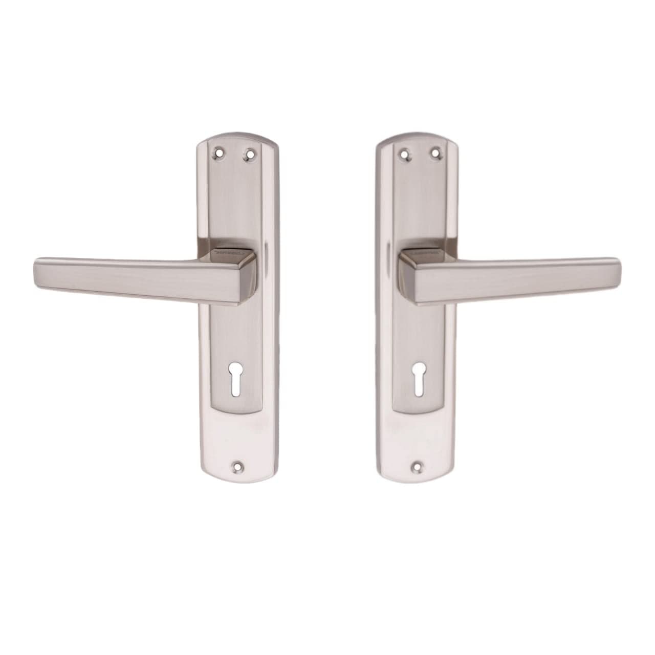 FABBRO PLUS Leo 8 Inch Economic Mortise Lockset with 65mm Heavy Lock and 3 Keys for Your Rooms, Silver Color, Liver Handle Pattern
