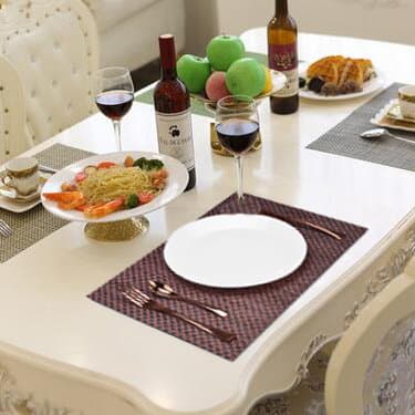 TTOYOUU Set of 6 Placemats, Vintage Design Place Mats for Kitchen Dining Table Decoration, 12x18 (6, Anti-Bronze)