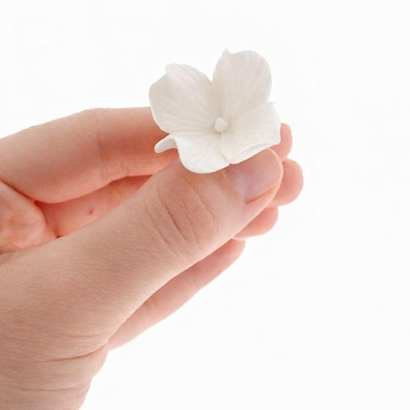 Global Sugar Art Hydrangea Blossom Sugar Cake Flowers, White with wire, 36 Count by Chef Alan Tetreault