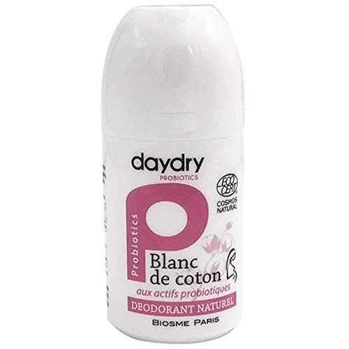 Natural Deodorant daydry probiotics Blanc de coton | 100% Certified for Pregnant Women | Aluminium & Cruelty free| Men and women | Roll-on 1.69oz Blanc de Coton