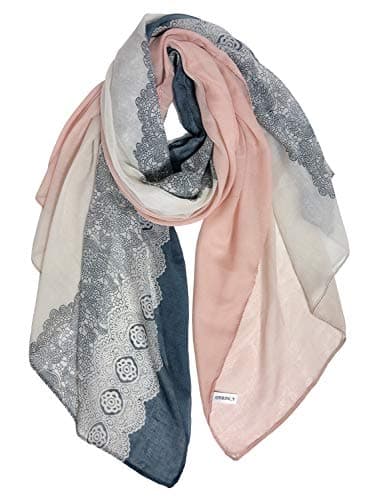 GERINLY Stylish Scarves for Women Lightweight Fashion Lace Printed Wrap Scarfs - - Medium