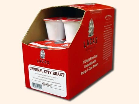 Lacas Coffee Original City Roast Single Serve Cups, Compatible with Keurig K-Cup Brewers 24 Count