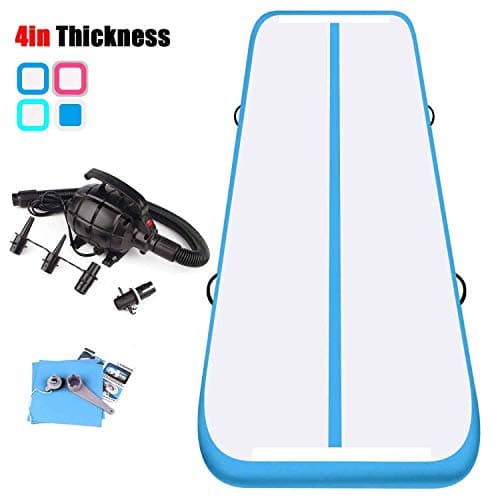KIKILIVE 13ft Air Track Tumbling Mat,Inflatable Gymnastics Airtrack Mat, Air Floor Mat with Electric Air Pump for Training/Cheerleading