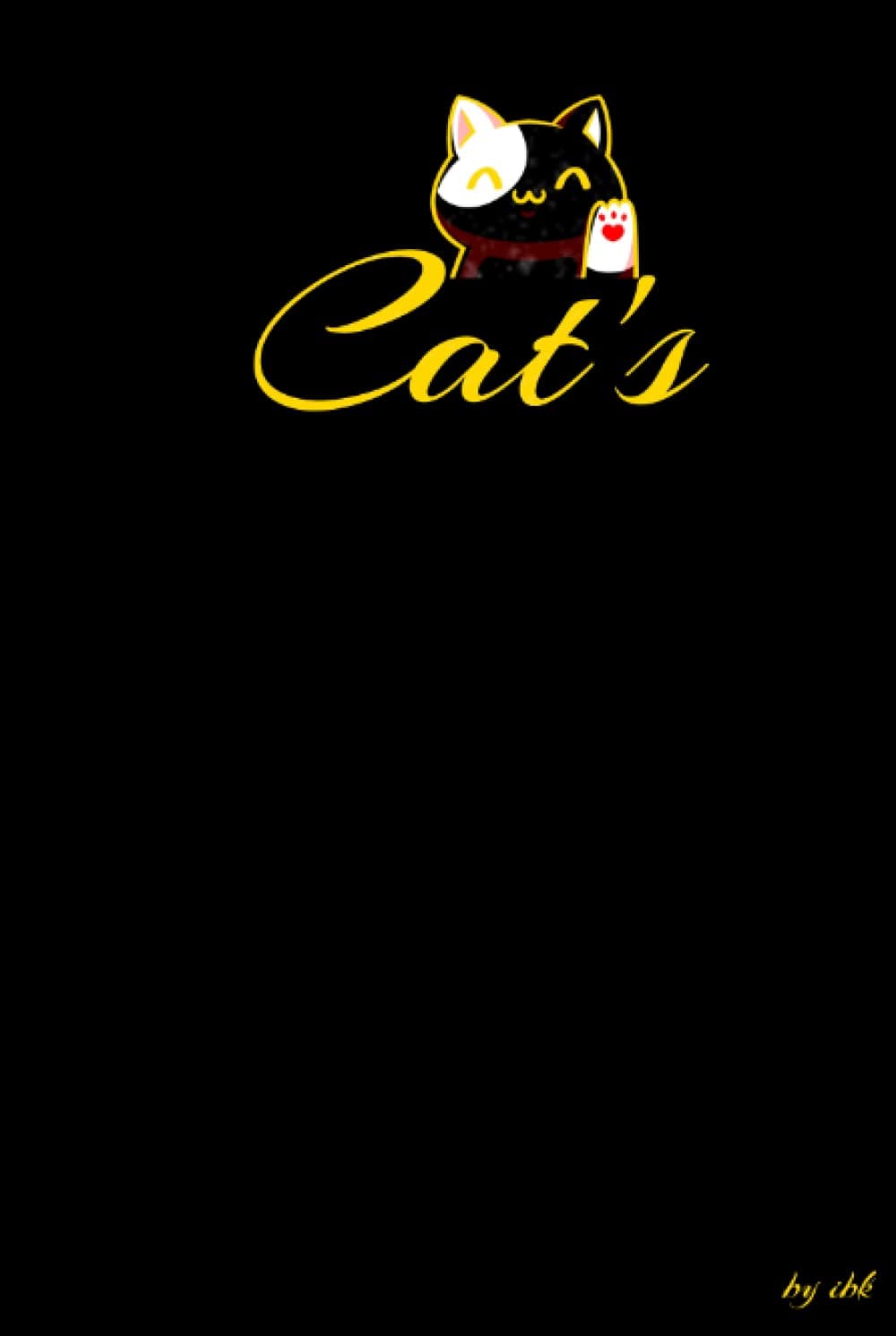 Cat journal hardcover, for student, office work, cat lovers and diary,80 pages, 6" x 9", black color, Cat's by ibk.: Cat's by ibk hardcover spiral journal.