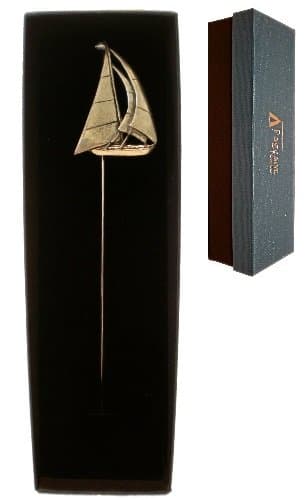 SAILING YACHT Polished Pewter Bookmark Boxed Gift - Made in England