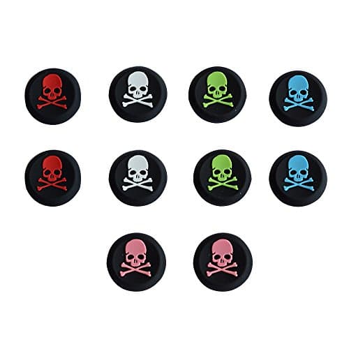 JARCOLD 5 Pair Silicone Skull Analog Controller Joystick Thumb Stick Grip Cap Covers for PS2, PS3, PS4, Xbox 360, Xbox One Analog Stick Caps Replacement