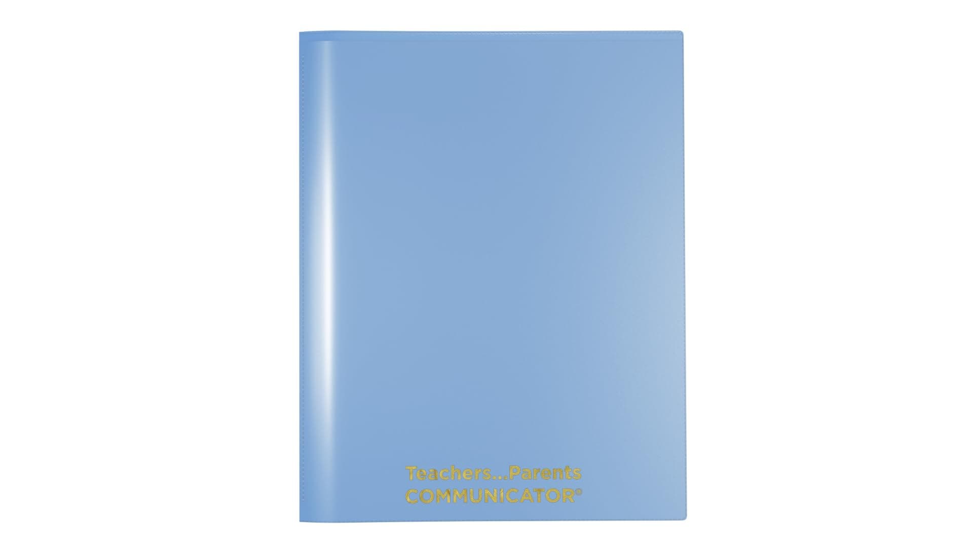Nicky's Folders® English Communicator, Parent-Teacher Folder, Patented Tear-Resistant Flexible Plastic 2 Inside Pockets, 2 Exterior Sleeves, Letter Size Paper, Single Color(24 Pack) (Powder Blue)