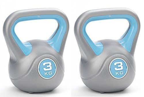 Vinyl Kettlebell 2x 3kg, kettle bells 3kg Pair