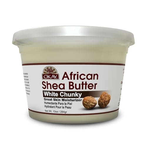 OkayPure Naturals Shea Butter Raw Chunky, White, 10 Ounce