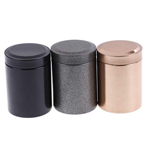Adasea 3 Pack Small Stash Jar Airtight Multi-Use Portable Metal Herb Jar Container for Dry Goods Food Herbs Tea