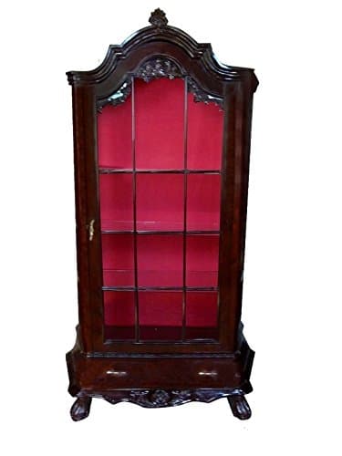 Sultane Antique China Cabinet Wood Biedermeier Style 46 X 84 X 18 (W X H X D)