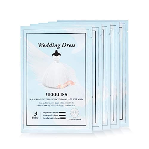 MERBLISS Nurse Healing Intense Soothing Gauze Seal Mask 5pc - Korean Skincare | Facial Mask | Face Mask Skin Care | Sheet Masks | Facial Mask | Korean Face Mask
