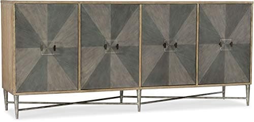 Hooker Furniture Melange Zola 4 Door Console Table in Gray