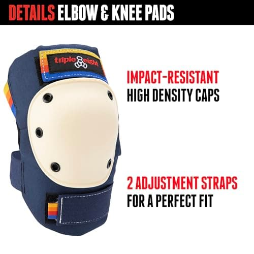 Triple Eight Saver Series Adult/Child Pad Set with Kneesavers, Elbowsavers, and Wrist Savers, for Skate, Bike, and Roller