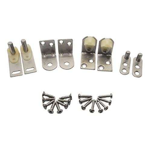 Double Acting Gravity Hinges - Saloon Door Hinges, Swinging & Cafe Doors - Heavy Duty Hinges Hardware with Hold Open Feature - Saloon, Swinging, & Cafe Door Hinges (Satin Chrome)