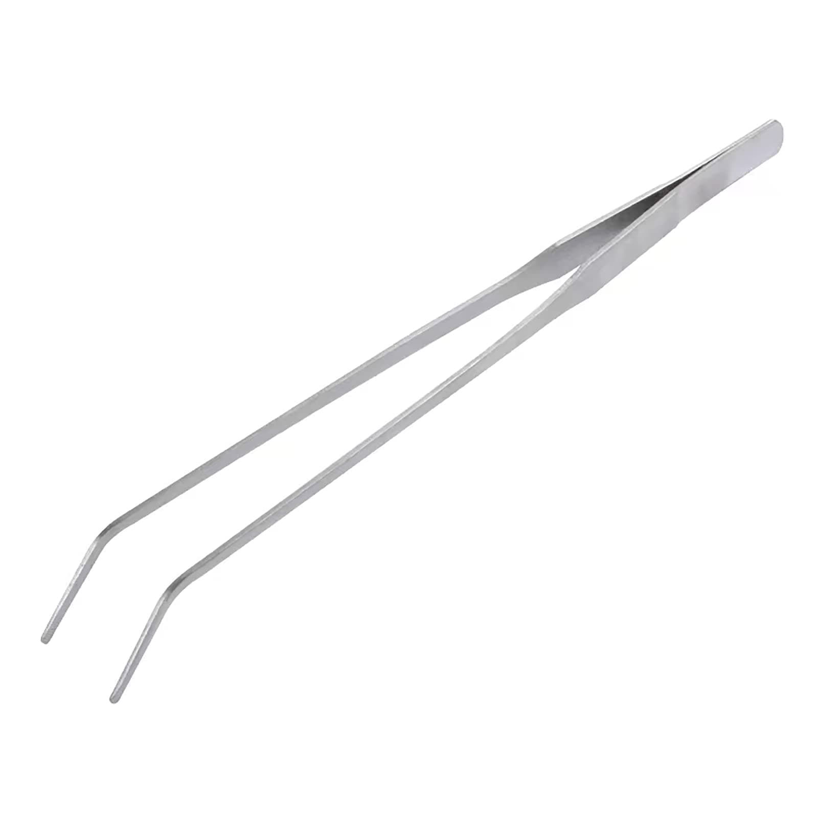 Stainless Steel Aquarium Tongs - Curved Feeding Tweezers, 27cm for Fish Tank Plant Aquascape Tools