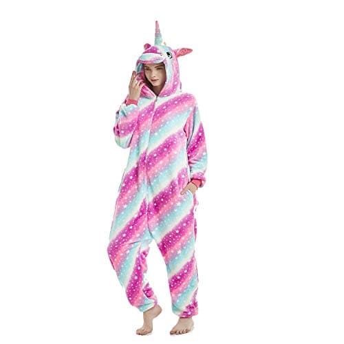 Animal Cosplay Costume Unicorn Onesie Unisex Adult Pajamas Halloween Xmas Gift