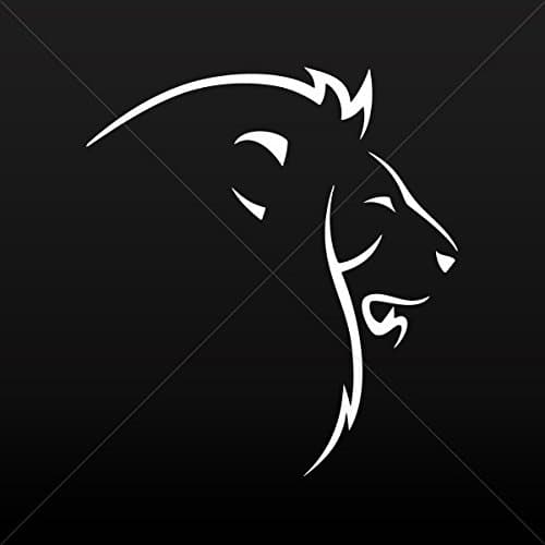 Stickers Decal Lion Head Decoration Waterproof Racing Vehicl White (5 X 4.53 Inches)