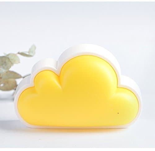 LoveNite Cloud Light Sensor Night Light for Baby Nursery Child,Intelligent LED Wall Lamp Plug in for Bedside Bedroom Hallway (White Yellow)