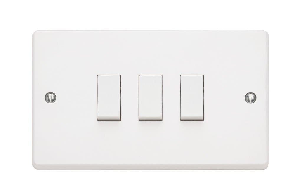 Contactum X2832 SP Switch, 3 Gang, 20AX