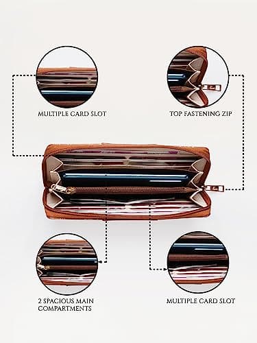 Lavie Women's Mono Wallet | Ladies Stylish Purse Bag | Credit Card, Money Holder | Zip Around Wallet | Gift for Women