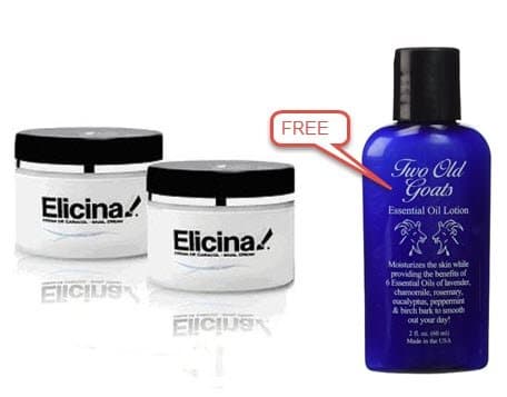 Two Original Elicina Creams (2 Jars) + Free Two Old Goats Essential Body Lotion 2oz