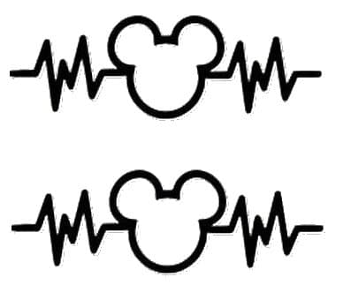 - Mickey Mouse Heartbeat 2 Pack Black Decal Vinyl Sticker|Cars Trucks Walls Laptop| Black |5.5 x 2 in|LLI710