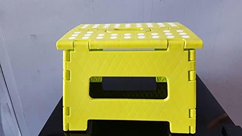 StepSafe Non Slip Folding Step Stool for Kids and Adults with Handle- 9" in Height, Holds up to 300 Lb! (Yellow)